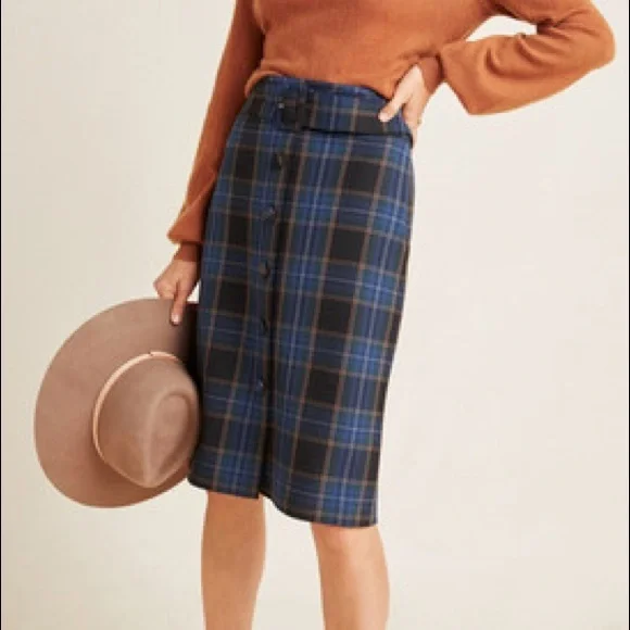 Anthropologie Maeve EUC Plaid pencil skirt - Picture 3 of 3